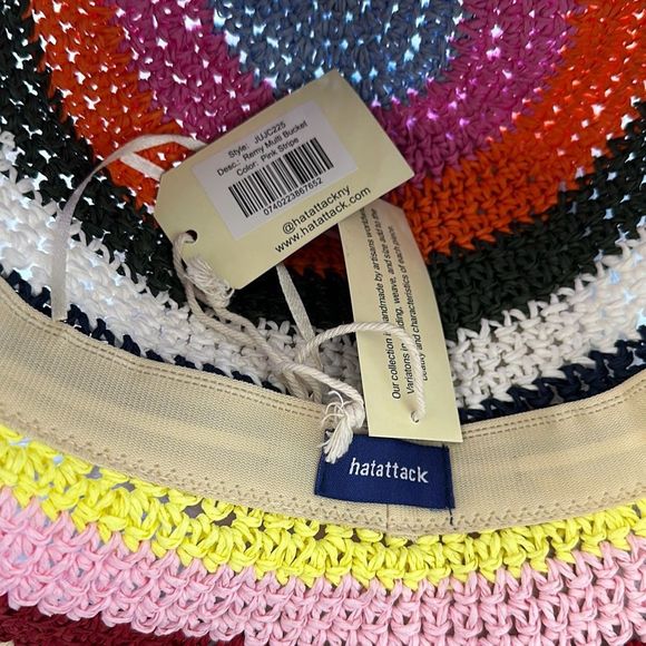 Hat Attack Remy Multi Bucket Hat in Pink Stripe One Size